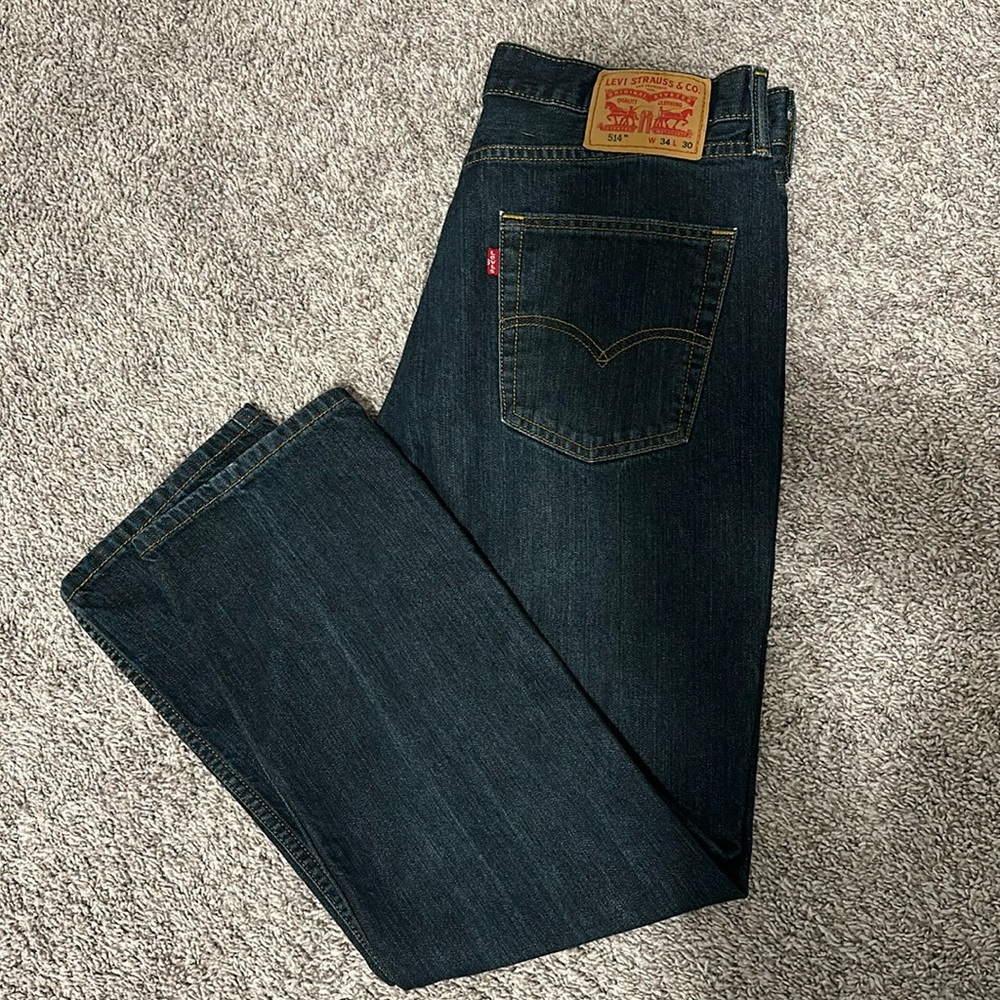 Men's Levi 514 Jeans - Dark/Black Wash 34/30